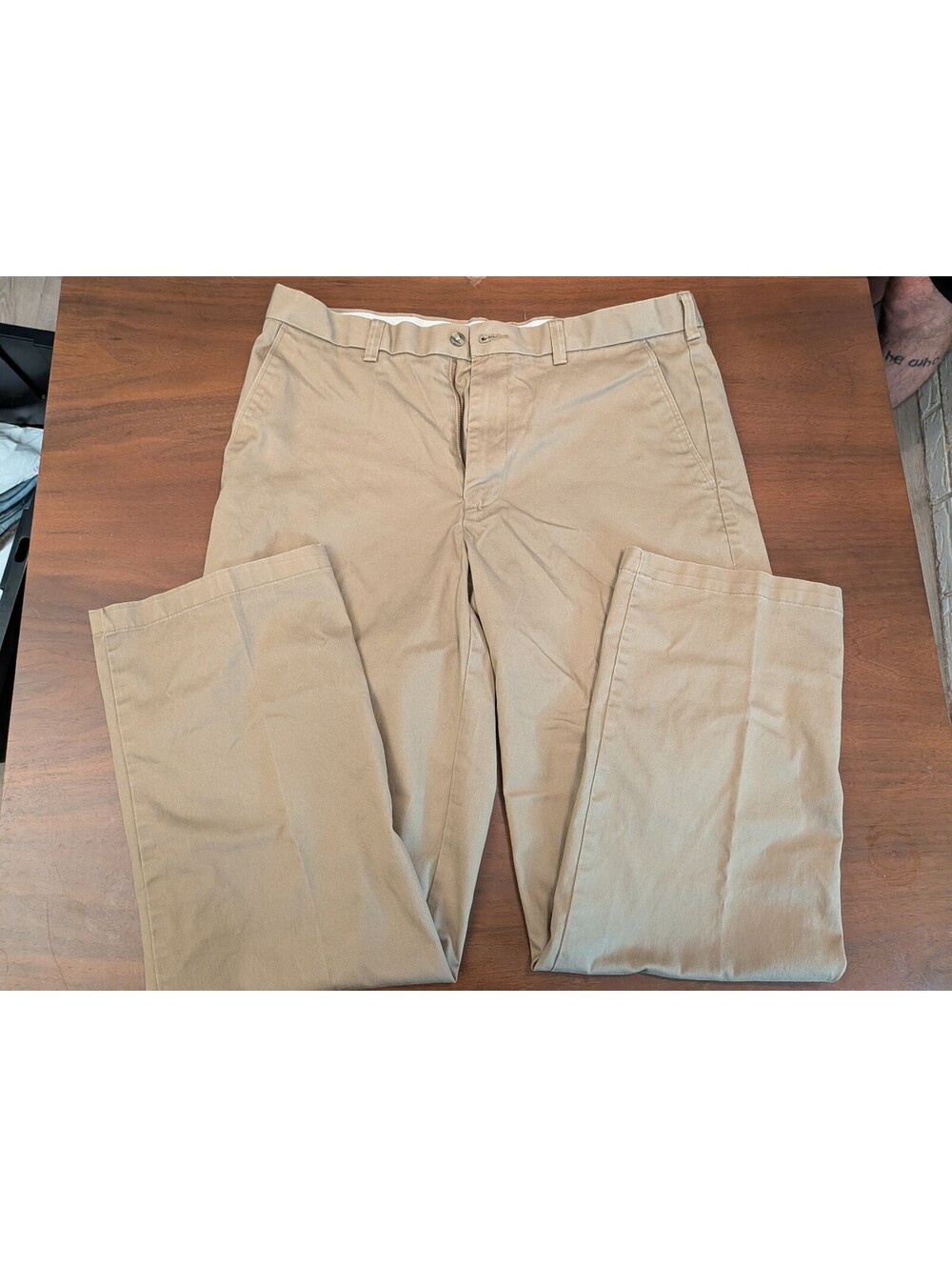 George Men's Khaki Pants 36x32 Cotton-Polyester Stretch Blend Classic Fit